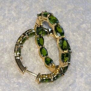 Green Diopside hoop earrings